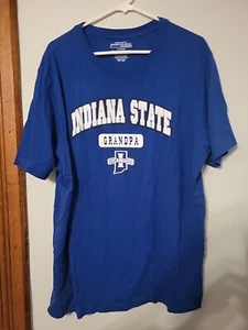 Indiana State Sycamores Grandpa Shirt Adult 2XL Extra Large Blue Men's Shirt - Picture 1 of 4