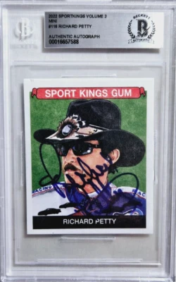 2022 Sport Kings #116 Richard Petty Signed Mini Card Autograph Auto BGS BAS GOAT - Image 1 of 2