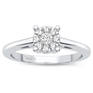 1/10 CT Real Diamond Engagement Wedding Bridal Ring Band 10K White Gold $995 - Picture 1 of 10
