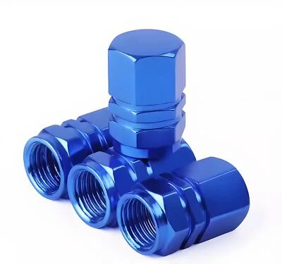 Tapa de válvula de neumático de coche de aluminio 4 piezas Vástago de válvula de neumático Aire Polvo Tapa de llanta Cubierta Foto 1 de 4
