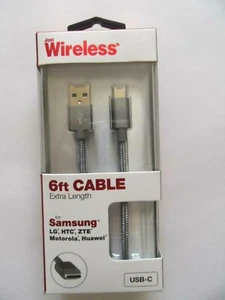 Just Wireless Micro USB Mesh Cable 6 foot Space Grey MSRP $22.99 () - Picture 1 of 5