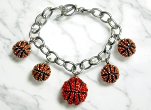 Paris Collection 8" Basketball Bracelet-Silver Tone-Rhinestone Fanwear - Picture 1 of 6