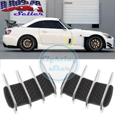 2 calcomanías adhesivas para puerta de red de aire rejilla de admisión guardabarros ventilación flujo lateral capó coche Foto 1 de 4