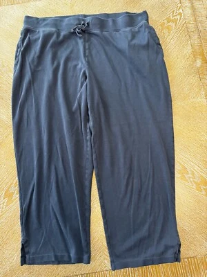 "Pantalones capri LL Bean azul marino con cordón grande cintura 34"" entrepierna 22""" Foto 1 de 4