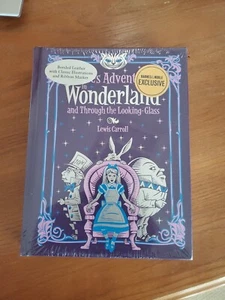 ❤️Alice’s Adventures in Wonderland & Through The Looking Glass Leather Bound NEW - Picture 1 of 2