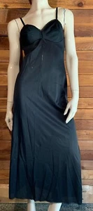 DE COLECCIÓN AÑOS 70 VANITY FAIR NEGRO TALLA 32 LL LONGITUD FORMAL DESLIZAMIENTO COMPLETO #15056 - Imagen 1 de 9