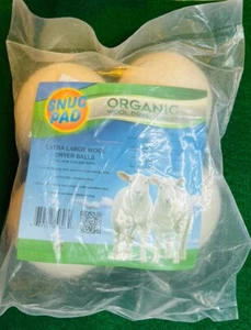 SNUG PAD DRYER BALLS 100% NEW ZEALAND WOOL XL PACK OF 4 ORGANIC ECO FRIENDLY - Picture 1 of 4