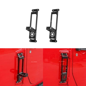 Pair Door Hinge Side Step Foot Rest Pedal Peg Folding Fit For 18-20 Wrangler JL - Imagen 1 de 6
