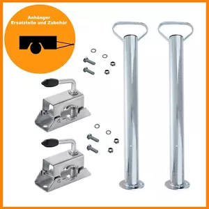 SET Stütze + Halter + Schrauben - Schiebestütze Abstellstütze Anhänger Stützen I - Bild 1 von 12