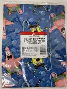 Sponge Bob & Patrick Star Gift Wrap By American Greetings New In Plastic Rare - Picture 1 of 4