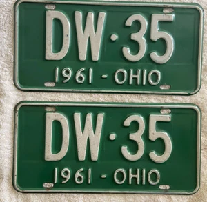 Extrem schönes Paar 1961 Ohio Nummernschilder 2 Stück siehe meine anderen Kennzeichen - Bild 1 von 2