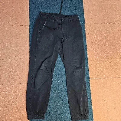 Pantalones de chándal chinos para mujer UNIQLO pequeños 27-30" negro algodón spandex V0b Foto 1 de 4