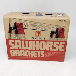 Vintage Crawford Products Saw Horse Brackets Metal Model 88 (1 Set) USA - Picture 1 of 7