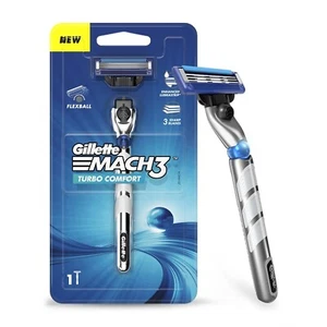 Gillette Męska maszynka do golenia Mach 3 Turbo z technologią Flexiball Dynamic Pivot dla S - Zdjęcie 1 z 9