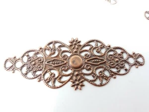 Pack de 6 Centros Filigrana Tono Cobre 60x24mm Joyero Adorno C140 - Imagen 1 de 4