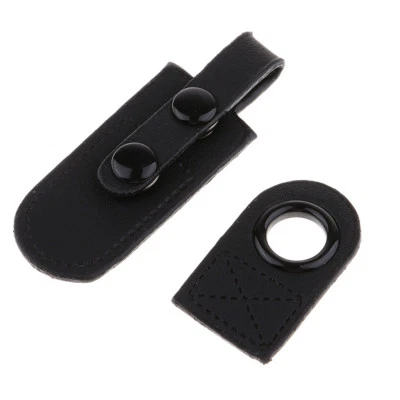 1 Set Black Leather Toggle Buttons Metal Hook, Duffle Coat Clothes Fastener - Image 1 of 4