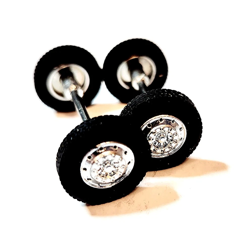 2 DCP - La mayoría de las marcas 1/64 KW, PETERBILT, CROMO RUEDAS INDIVIDUALES, NEUMÁTICOS Y EJES Foto 1 de 4