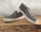 The Flexx Women 6.5 Metallic Pewter Weave Leather Slip On Shoes Comfort Casual