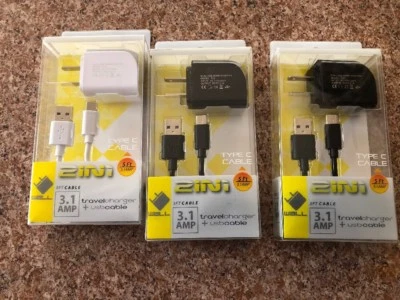 Cargador de viaje de pared tipo C y cable USB 3,1 Anp Foto 1 de 4