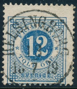 Sweden Scott 32/Facit 32, 12ö blue Ringtyp p.13, F Used HELSINGBORG cancel LYX - Picture 1 of 1