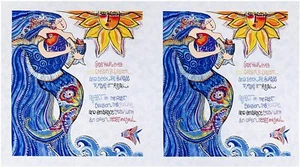 LAUREL BURCH-SEA GODDESS-PERIWINKLE - PANEL 24" X 44" - Picture 1 of 1