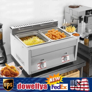 Stainless Steel Commercial Countertop Gas Fryer Deep Fryer (LPG) 2 Basket - Picture 1 of 16