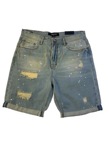 Akoo Marke Herren 100 % authentisch Größe 34 Jeansshorts Farbe helle Waschung - Bild 1 von 7