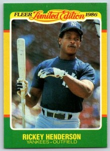 1986 Fleer Limited Edition RICKEY HENDERSON #23 Yankees HOF - Fast FREE Ship!