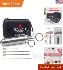 Complete BBQ Meat Injector Kit with Needles, Brushes & User Manual - 15.3 oz - Picture 1 of 10