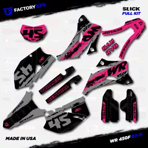 Gray & Pink Slick Racing Graphics Kit fits Yamaha WR450F 07-11 Decals WR 450F - Picture 1 of 5