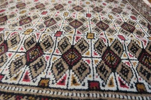 Authentische Wolle RNRN-426 2 Fuß 1 Zoll x 4 Fuß 3 Zoll Perser Türken Teppich - Bild 1 von 8