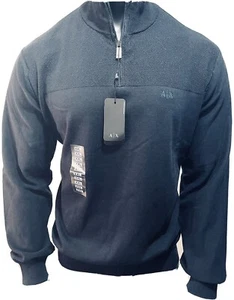 Nuevo Armani Exchange AX Hombres Manga Larga CLÁSICO CUELLO FALSO SUÉTER CHAQUETA - Imagen 1 de 6