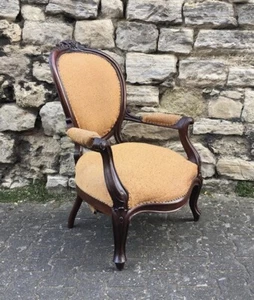 Louis Philippe Sessel antik 1860 Nussbaum Polsterstuhl Federkern - Bild 1 von 11