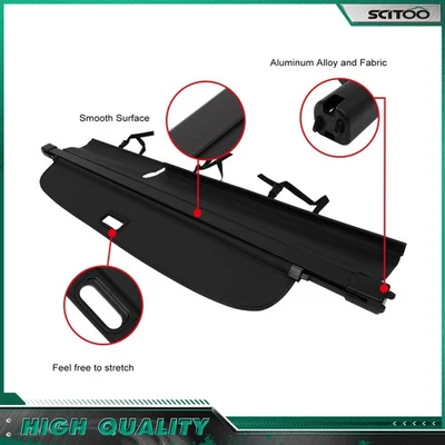 Black Tonneau Privacy Shield Cargo Cover Retractable Fits Audi Q7 2007-2014 2015 Foto 1 de 4