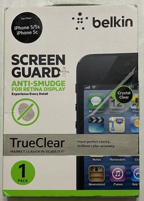 Clear Screen Guard iPhone 5/5s/5c Belkin Screen Guard + Anti-Smudge True Clear - Image 1 of 4