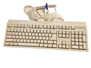 Gebrauchte Vintage Packard Bell Tastatur 5131c ps2 ps/2 clicky Keyboard mit Kabel - Bild 1 von 9