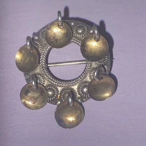 Vintage norwegische Sterling SOLJE Hochzeit & Schutz Anstecknadel/Brosche markiert 830er ~ 7/8 Zoll - Bild 1 von 5