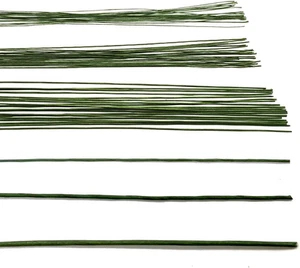 Saktopdeco 21.6 Inch Floral Stems Wire Green Paper Wrapped Wire 18 Gauge 20 G... - Picture 1 of 5