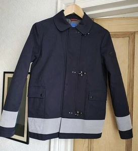 Fay Junior Stripe Navy Coat Nautical Yacht Sailor Breton - Padded Lining Age 14 - Picture 1 of 15