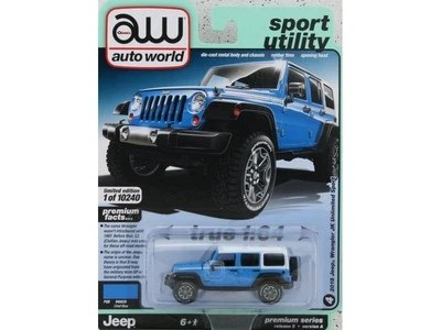 JEEP Wrangler JK Unlimited Sport - 2018 - blue - Auto World 1:64 - Immagine 1 di 4