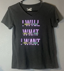 Under Armour Athletic T-Shirt Girls Youth Large Loose Fit Heatgear V-Neck - Picture 1 of 6