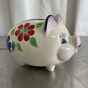 Dendan Ware Piggy Bank Hand Painted Ceramic Mid Century 1950s - Picture 1 of 6