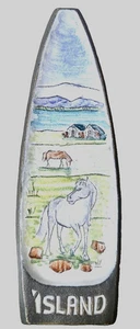 Funi Island Icelandic Ceramic Pottery Works Change Tray Spoon Rest Horses 8.5" - Picture 1 of 11