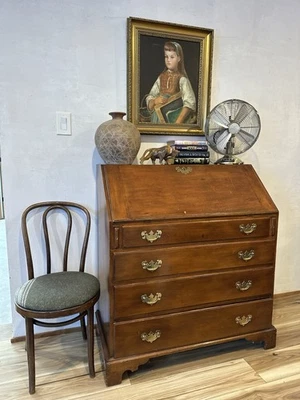 Антикварный английский секретарь из красного дерева в георгианском стиле конец 19 века - Изображение 1 из 4