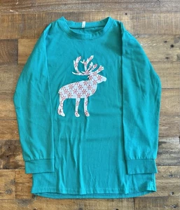 Mädchen Grafik Design Rentier Print Weihnachten Top, Größe 12-Neu - Bild 1 von 3