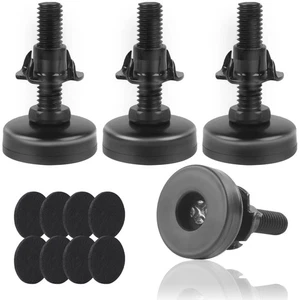 Paquete de 4 niveladores de muebles roscados ajustables de 3/8" atornillados con insertos roscados - Imagen 1 de 8