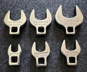 CRAFTSMAN -V- Series 6 Piece 3/8" DRIVE CROW FOOT WRENCH SET 7/16" - 1" / USA - Picture 1 of 2