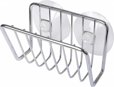 Soporte de esponja para fregadero de cocina de acero inoxidable ventosa carrito fregadero organizador Foto 1 de 4