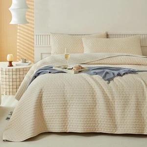 Beige Quilt Set King Size, Cooling Summer Quilt for Hot Sleepers, Soft Lightweig - Picture 1 of 9