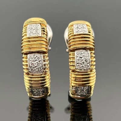 Pendientes semi aro diamantes Roberto Coin Appassionata oro 18k Foto 1 de 4